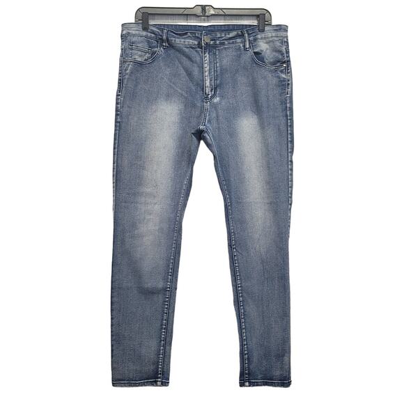 Mens 40X32 PolyCotton Spandex Factory Faded Multi Pocket Denim Jeans - Picture 1 of 4